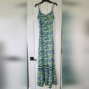 MICHAEL Michael Kors Blue and Green Maxi Dress
